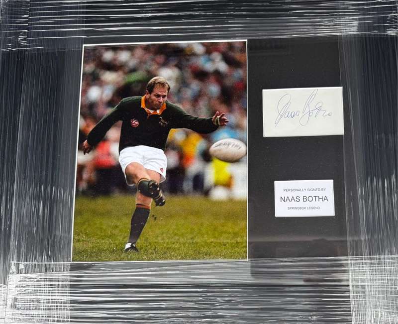 Springbok Rugby Frame Signed Naas Botha