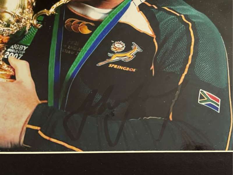 Rugby Photo signed John Smith Mounted