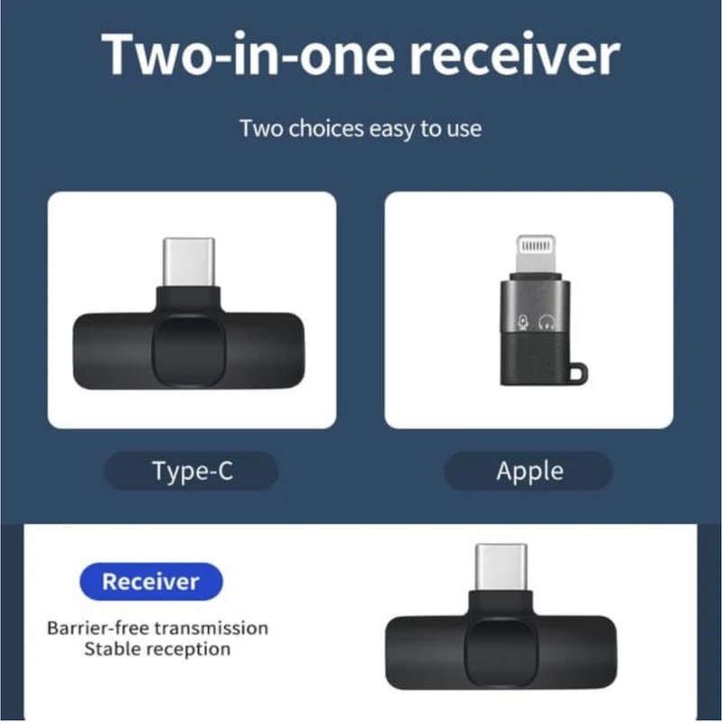 WIRLESS MINI MICROPHONE, IPHONE & USBC COMPATIBLE