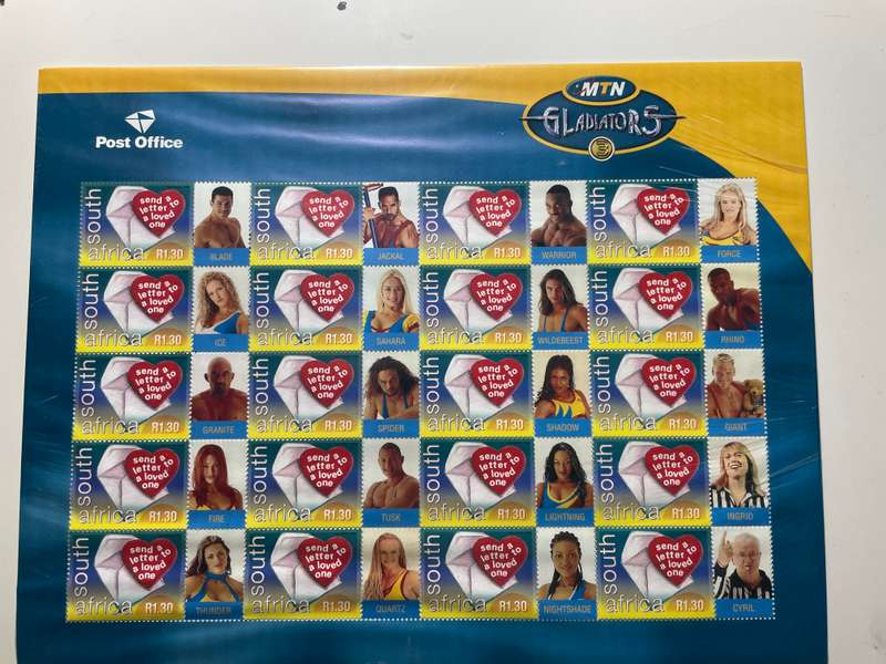 RSA 2000 Gladiator sheet of 20 stamps