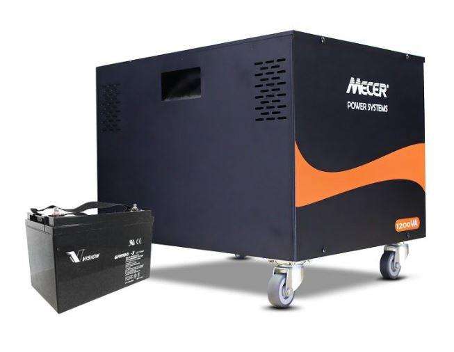 Mecer 1200VA (720W) Inverter Including Vision 12V 100ah battery in casing