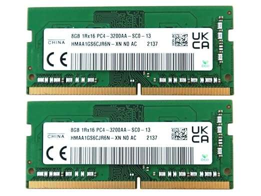 HMAA1GS6CJR6N 8GB (1x8GB) 1Rx16 DDR4 SO-DIMM PC4-25600 3200MHz CL22 1.2V Laptop Memory Module