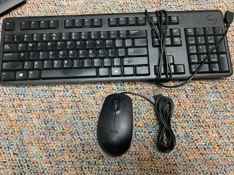 Dell KB212-B MS111-P Black Wired USB Keyboard And Optical Mouse Combo - USED