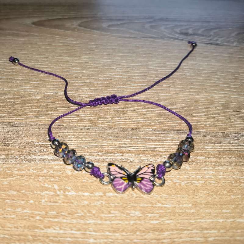 Butterfly String Bracelet Purple