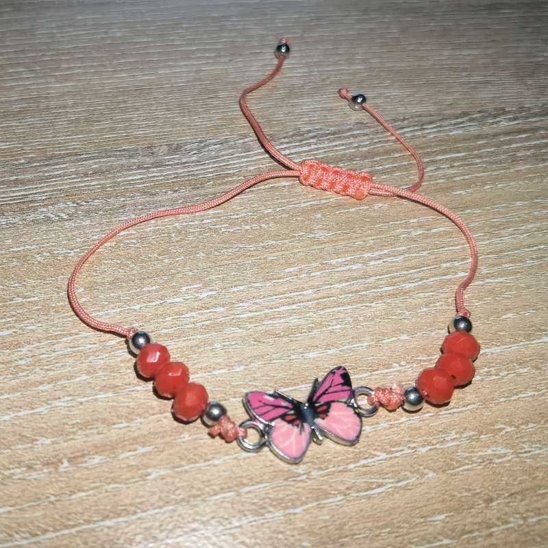 Butterfly String Bracelet Peach