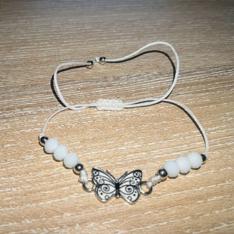 Butterfly String Bracelet White