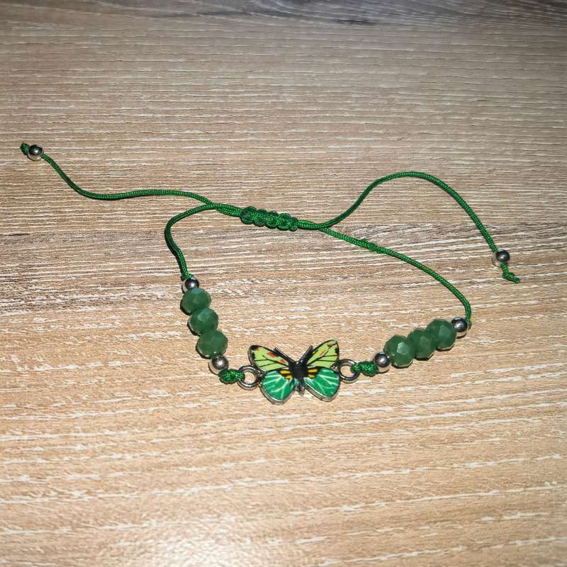 Butterfly String Bracelet Dark Green