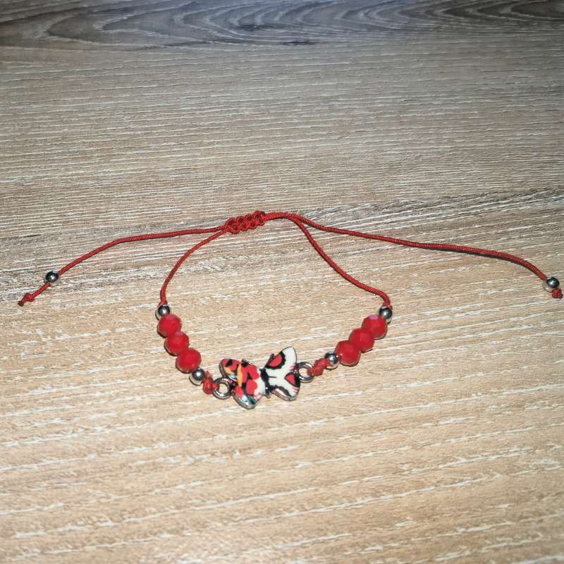 Butterfly String Bracelet Red