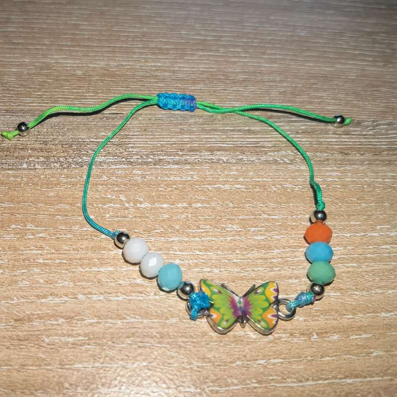 Butterfly String Bracelet Light Aqua Green