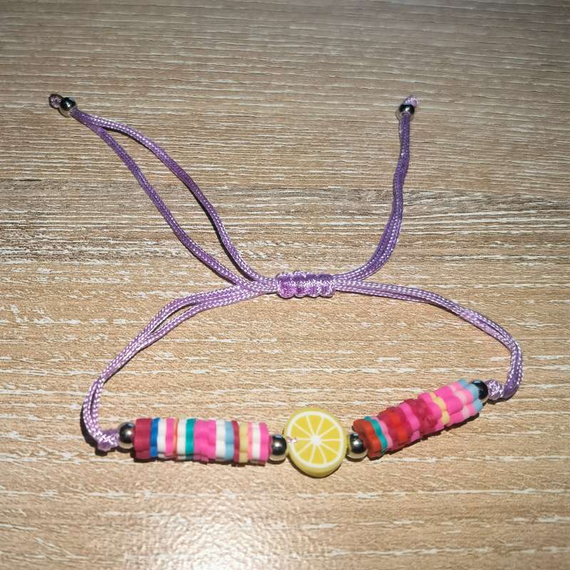 Fruit String Bracelet Purple - Lemon