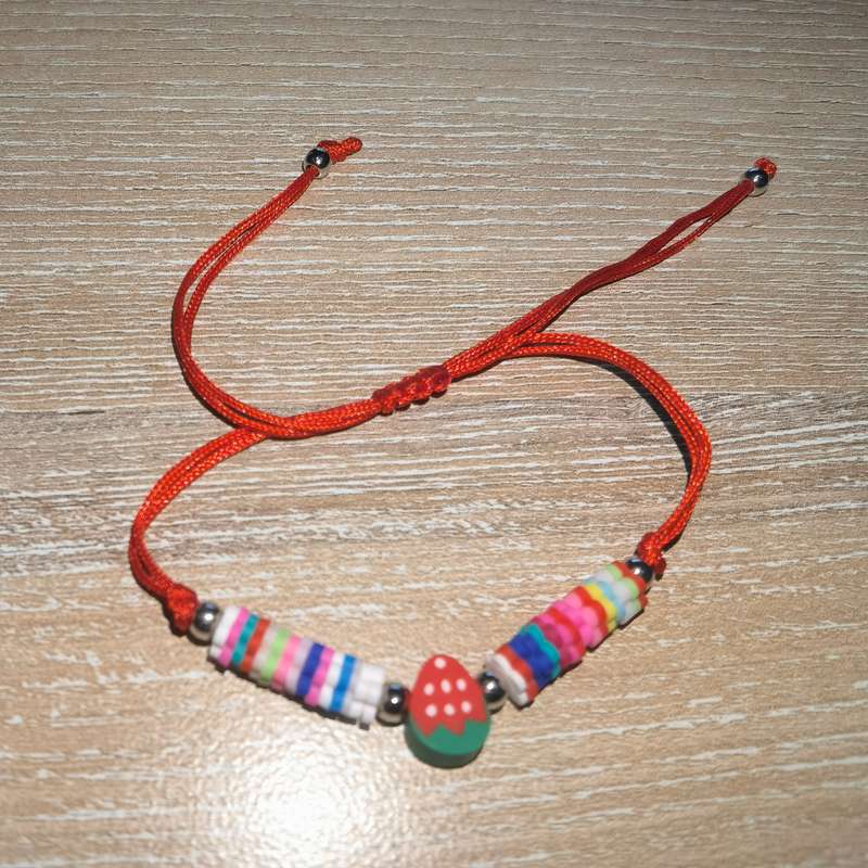 Fruit String Bracelet Red - Strawberry