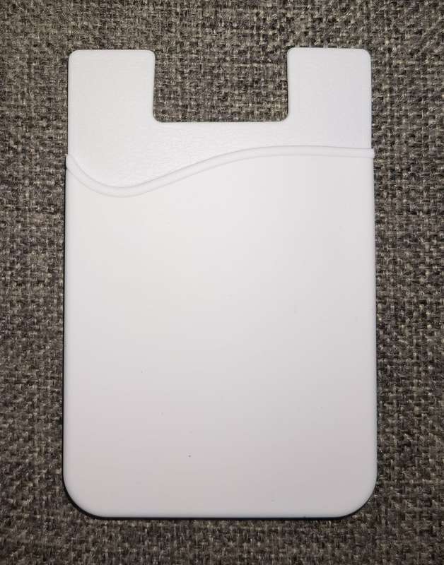 White Rubber Phone Card Holder