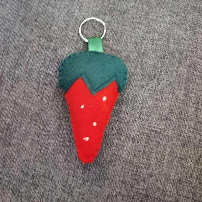 Strawberry Velt Keyring Large