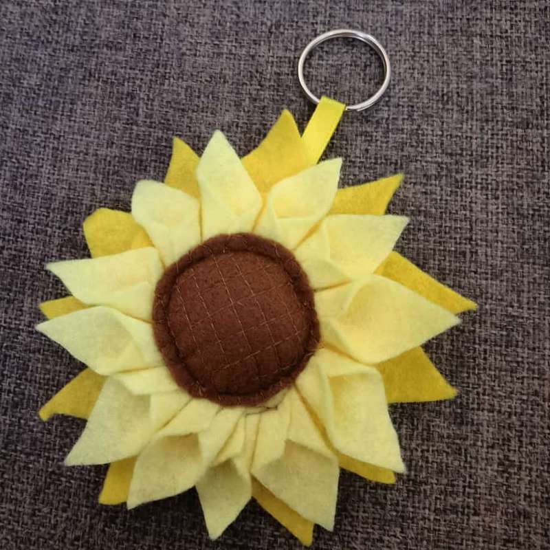 Sunflower Velt Keyring