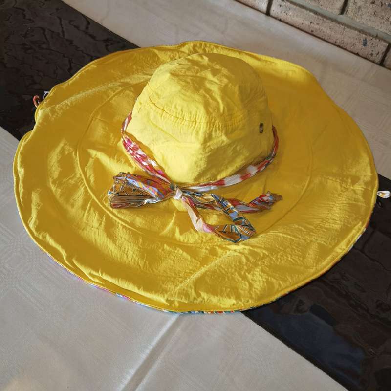 Double Sided Wide Brim Sunhat Yellow