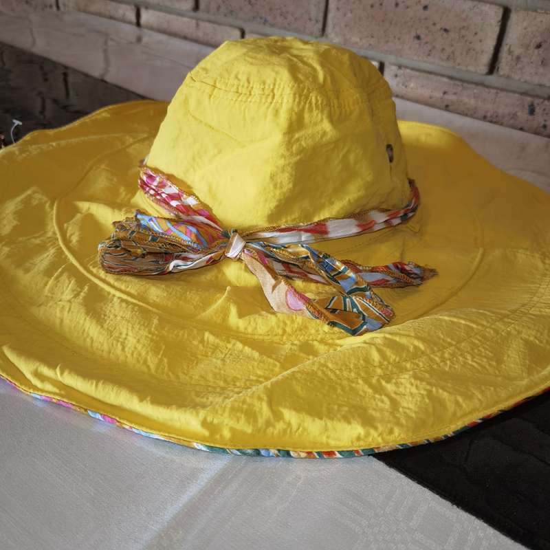 Double Sided Wide Brim Sunhat Yellow