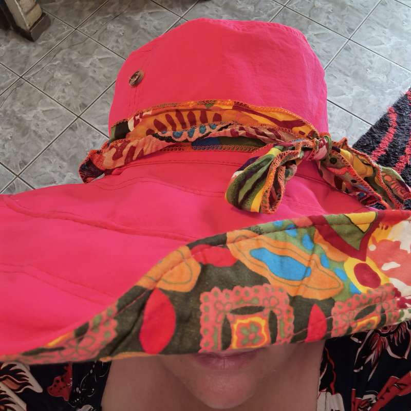 Double Sided Wide Brim Sunhat Bright Pink