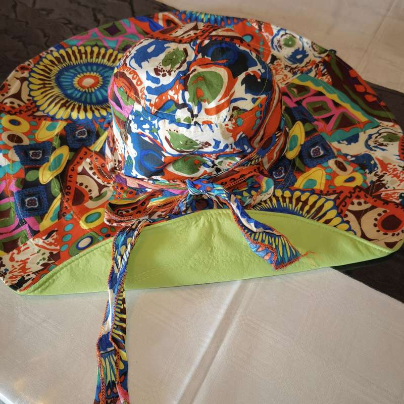Double Sided Wide Brim Sunhat  Lime Green