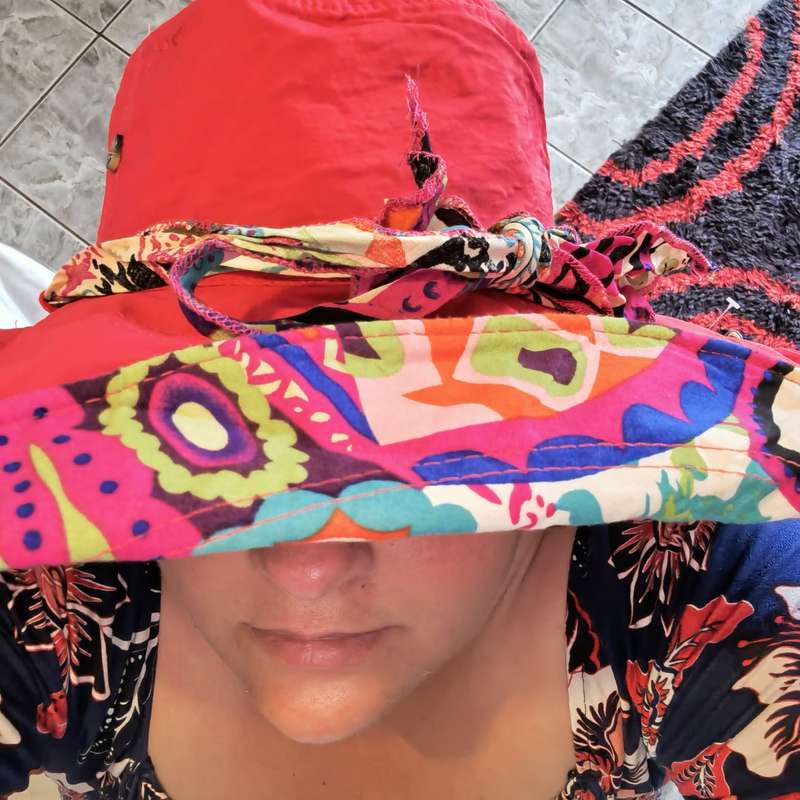 Double Sided Wide Brim Sunhat Orange Red
