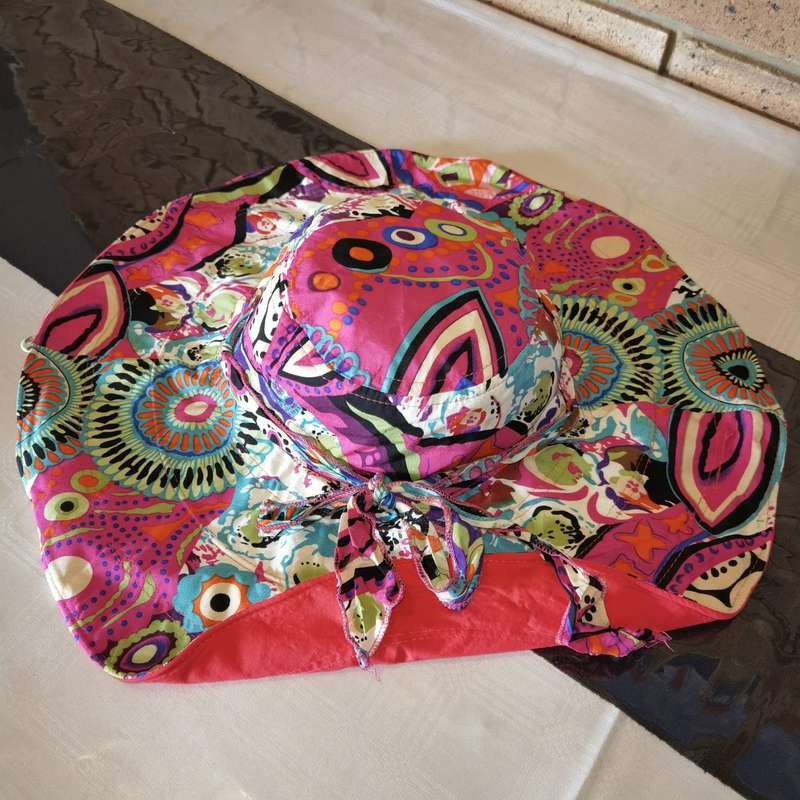 Double Sided Wide Brim Sunhat Orange Red