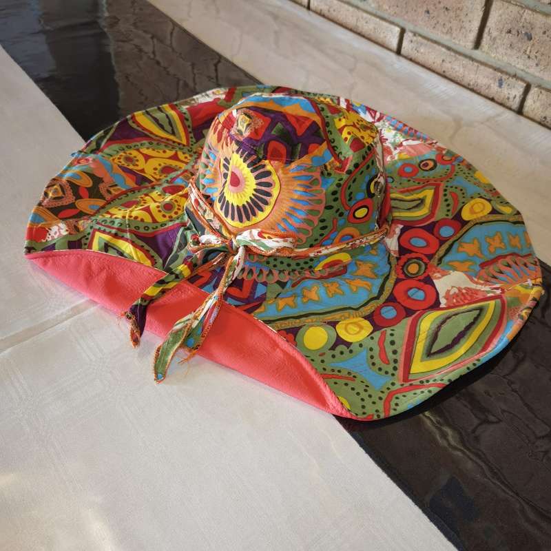 Double Sided Wide Brim Sunhat Red