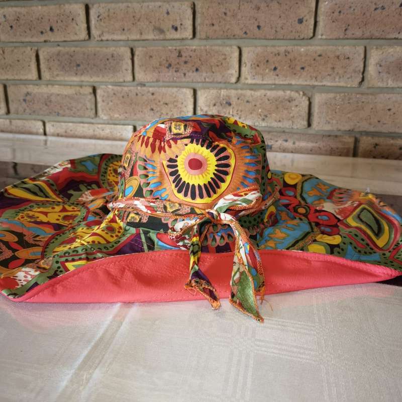 Double Sided Wide Brim Sunhat Red