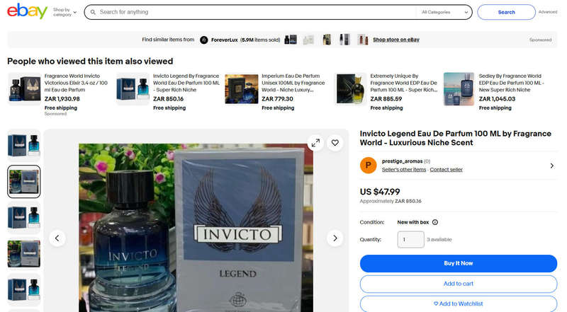 INVICTO Legend by Fragrance World  The Ultimate Legend in a Bottle for Him - 100ml Eau De Parfum
