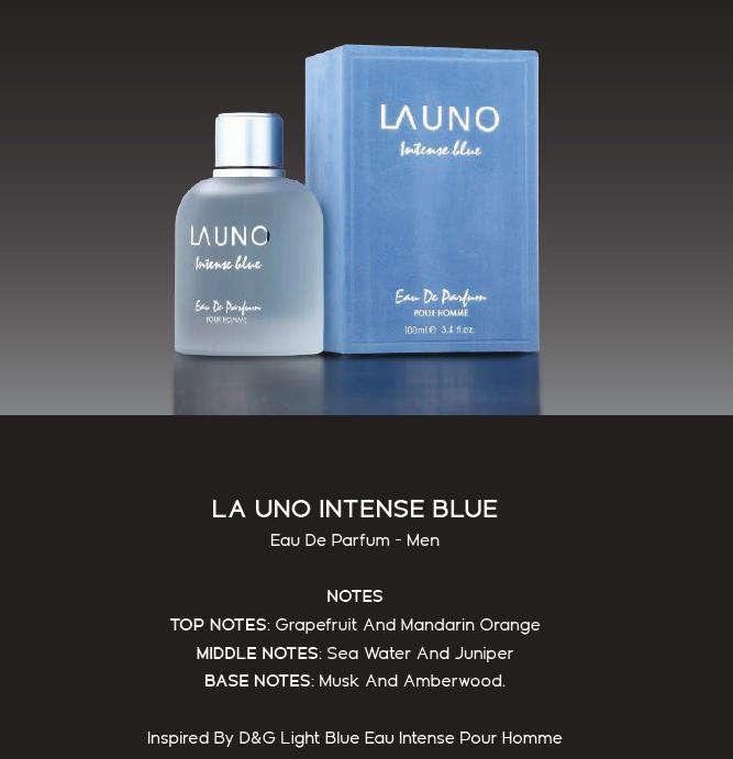 LA UNO Intense Blue Eau De Parfum 100ml  For Men by Fragrance World
