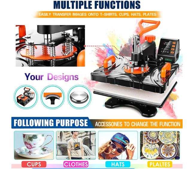 8 in 1 Heat Press Machine combo