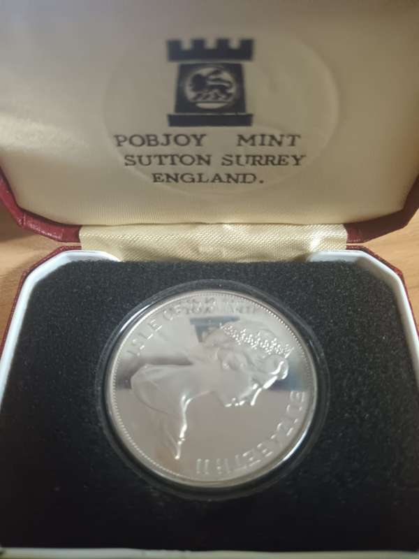 Isle of Man 1977 - Proof Silver One Crown - Queen`s Silver Jubilee