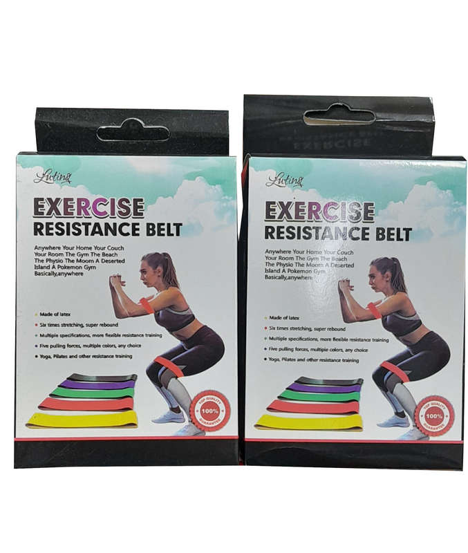 Exercise Resistance band - 5 piece set -  twin pack