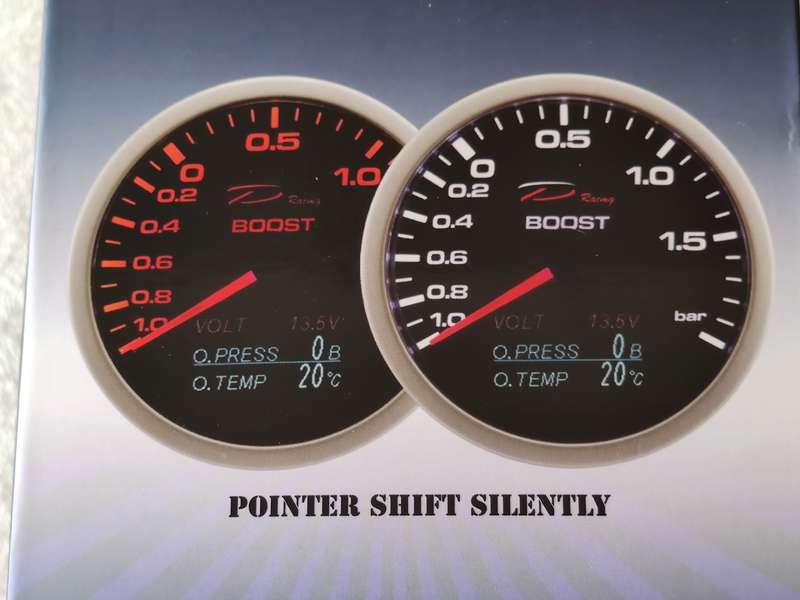 Depo Racing 4 in 1 Gauge - Oil Pressure & Temperature, Voltage, Boost Pressure