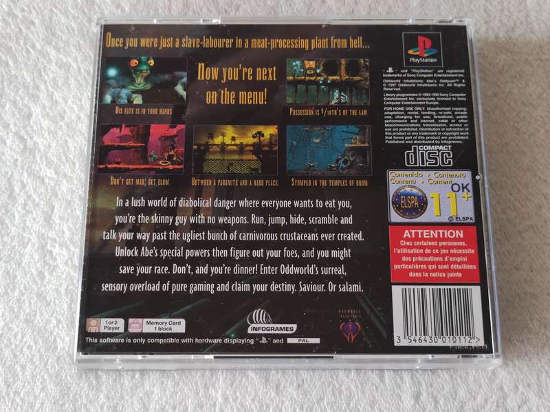 Oddworld Abe's Oddysee - PS1 / Playstation One Game (PAL)