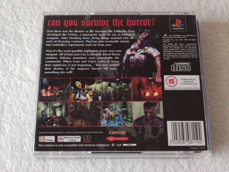 Resident Evil 2 - PS1 / Playstation One Game (PAL)