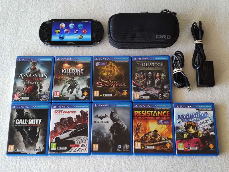 Playstation Vita Console + 9 Games + 8GB Memory Card (Model 1004 - Wifi Only)