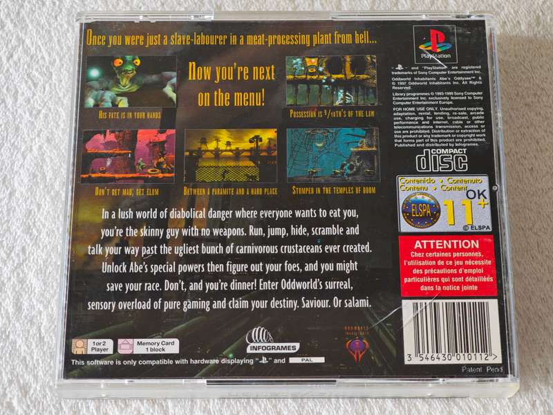 Oddworld: Abe's Oddysee - PS1 / Playstation One Game (PAL)