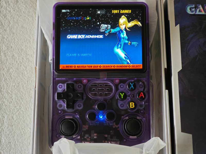 R36S Retro Handheld Video Game Console - 64GB Purple