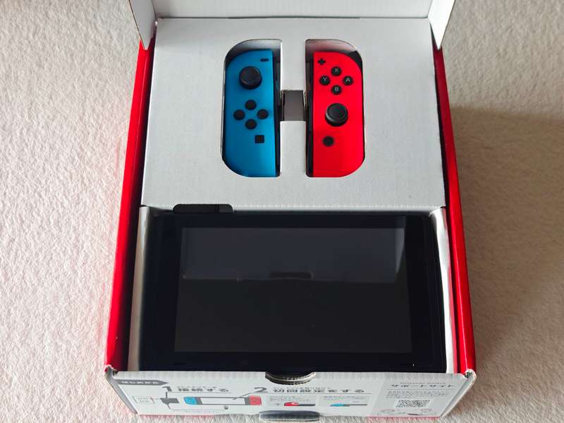 V2 Nintendo Switch Console - Neon Red & Blue