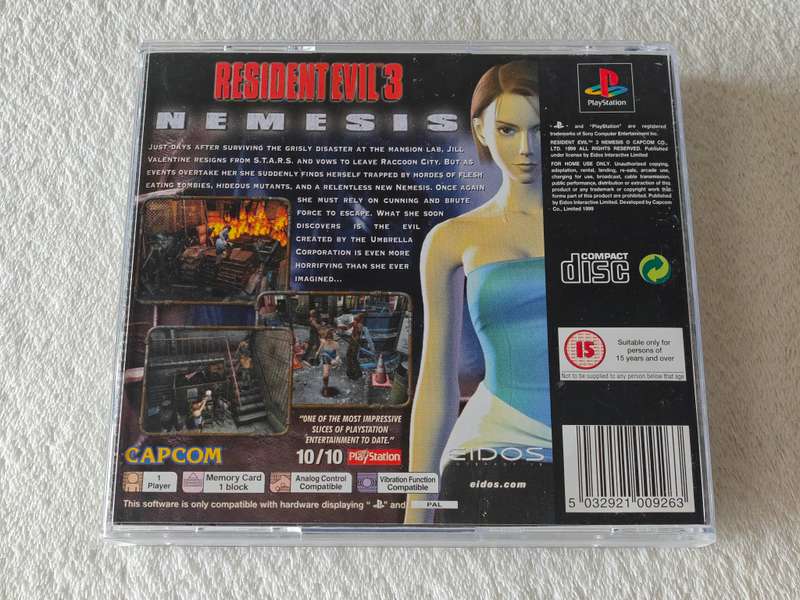 Resident Evil 3 Nemesis - PS1 / Playstation One Game (PAL)