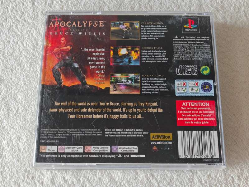 Apocalypse - PS1 / Playstation One Game (PAL)