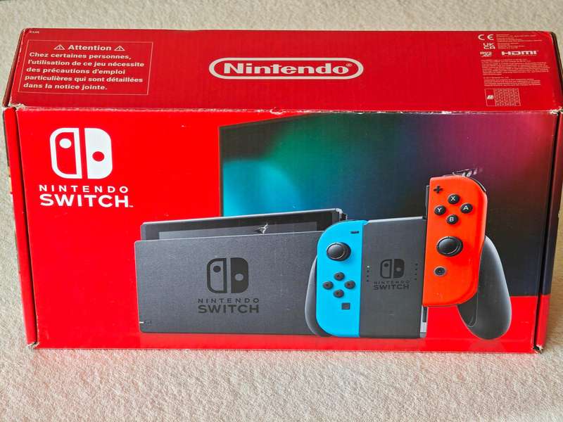 V2 Nintendo Switch Console - Neon Red & Blue