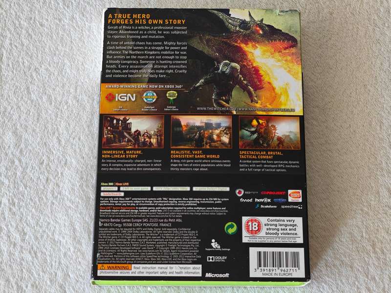 The Witcher 2 Assassins Of Kings - Enhanced Edition - Xbox 360 Game (PAL)