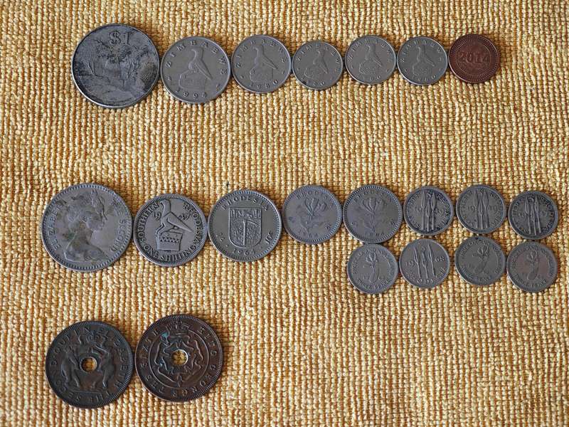 Various Zimbabwe coins and Rhodesia coins (21 coins total)