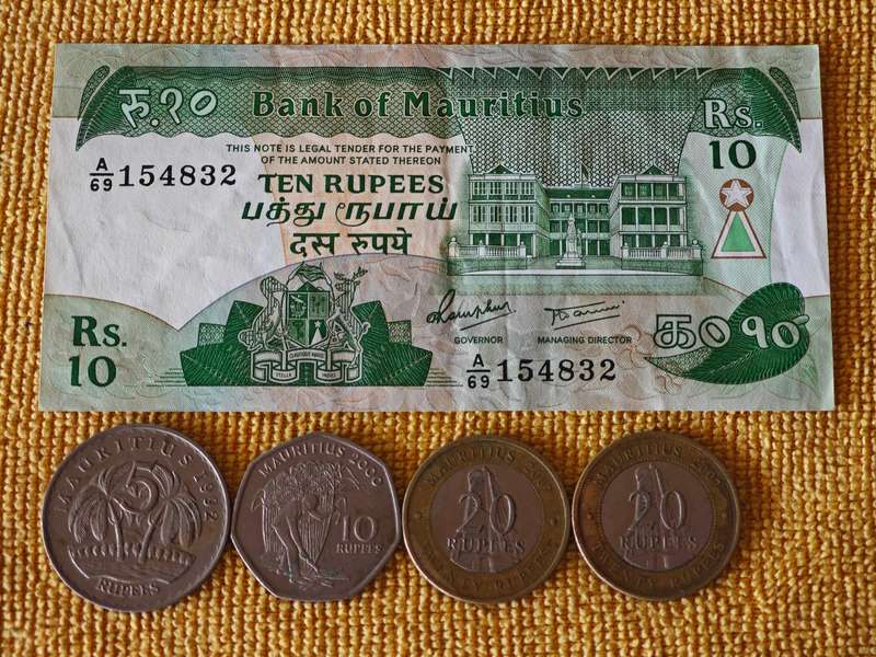 Mauritius Coins + Bank Note