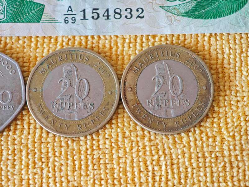 Mauritius Coins + Bank Note