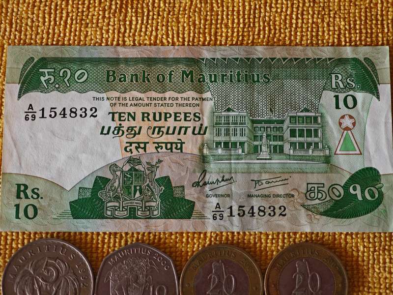 Mauritius Coins + Bank Note