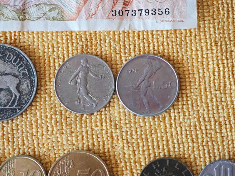 European Coins + Banknote (14 coins, 1 banknote)