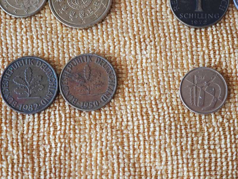 European Coins + Banknote (14 coins, 1 banknote)
