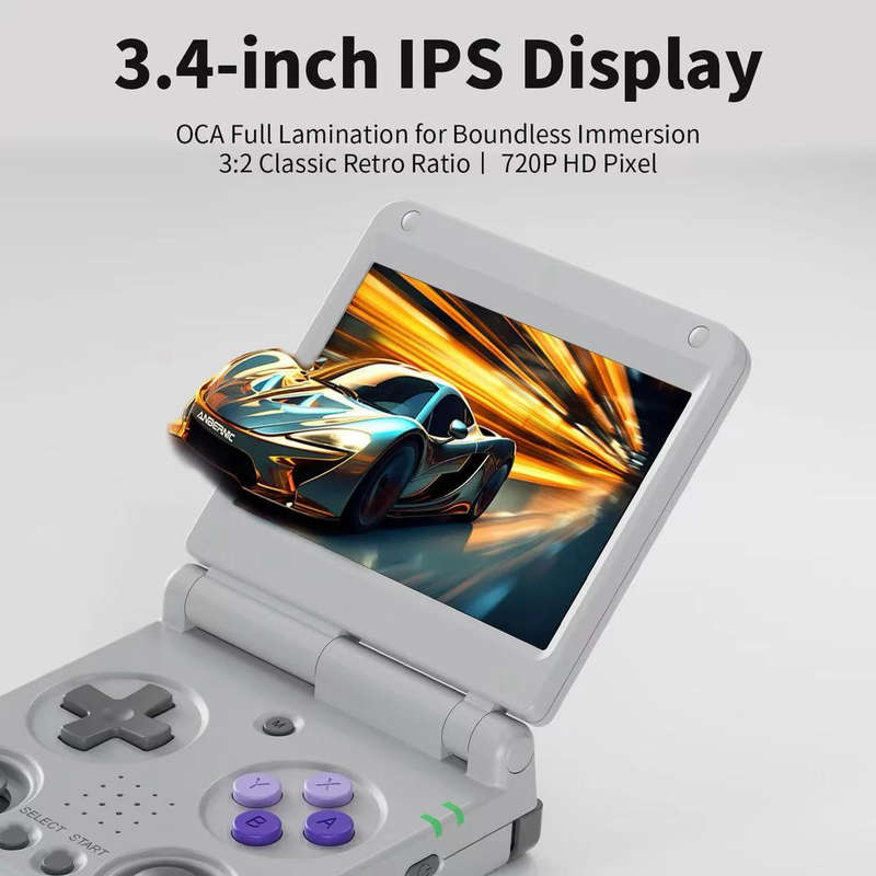 Anbernic RG 34XXSP Portable Retro Handheld Game Console 64GB Indigo