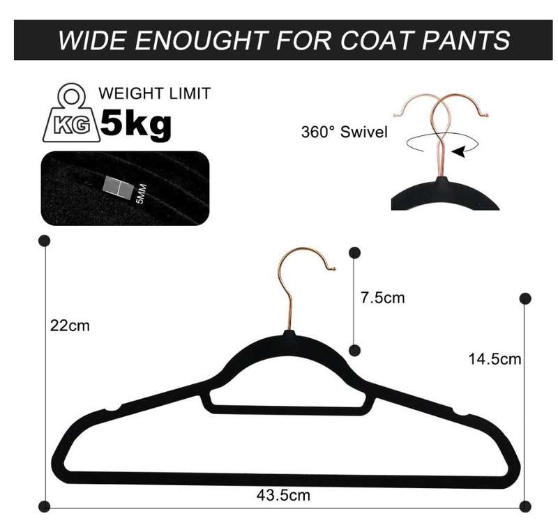 Gogooda velvet hangers ( Rose Gold)  Pack of 30